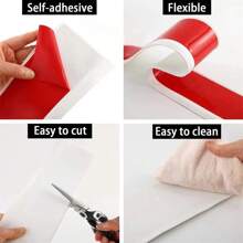 1pc 1m/2m Long 10cm Wide Flexible Baseboard Made Of Soft PVC Kickboard Line, Plastic Floor Skirting Line, Waterproof Self-Adhesive, Decorative Component