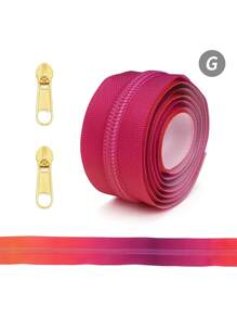 5# Nylon Gradient Zipper, (39.37inch) 1 Meter Zipper With 2 Zipper Heads, 10 Dopamine Gradient Colors, Light Gold Or Silver Zipper Pulls, Suitable For Garments, Bags, Textiles, And DIY Craft Products - Multicolor - View 19