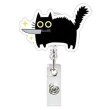 1 件旋转徽章夹，带有树懒、鹅、黑猫、老鼠图案，易于拉动，医疗保健礼品，学校用品，返校 - 彩色 - 查看 11