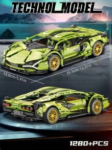 1000+ Pcs Racing Car Building Blocks Toy, Made Of ABS, 1:14 Scale Adult Gift Construction Blocks Car Model, Hobby Collectible Decor Toy Vehicle Bricks,Building Model,Building Blocks Adults,Voiture Collection