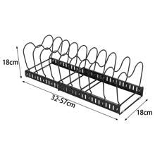 Living And Home Expandable Pot Pan Organizer Rack With 10 Adjustable Compartments,Pot Lid Organizer Holder,Pan Organizer Rack,Kitchen Storage Shelf Organizer For Cabinet Countertop Cupboard