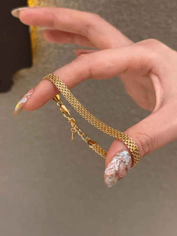 Pulseira vintage simples de prata esterlina 925, 1 peça, para mulheres, joias finas, presente de festa, presente de aniversário, uso diário