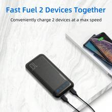 2 paquets de batterie externe 10 000 mAh. Chargeur portable avec 2 sorties USB, compatible avec Xiaomi, Oneplus, smartphones et tablettes etc. Charge super rapide, affichage LED de la puissance, ports USB et Type-C. Batterie lithium-polymère sûre et stable, convient pour une utilisation en extérieur, les courses, les voyages. Alimentation portable pour iPhone Apple, iPad, téléphones Android. Idéal pour les cadeaux, la famille, les amis, les anniversaires, Noël, l'hiver, le Nouvel An