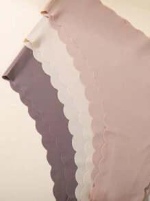 16Pcs Women's Seamless Wavy Edge Solid Color Sexy Leopard Print Panties Sets - Multicolor - View 4