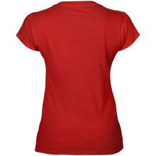 Gildan Ladies Soft Style Short Sleeve VNeck TShirt (Red) - 100% Cotton - Red - View 2