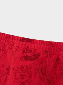 Balabala Young Boys' Boxer Shorts, Red New Year (3 Packs) - Red - View 3