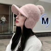 Sombreros, bufandas de punto de invierno para mujer, gorros gruesos y abrigados a prueba de viento, orejeras de punto, gorros para ciclismo - Multicolor - Ver 4