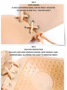 1pc Apricot Invisible Strapless Sticky Bra - Apricot - View 4