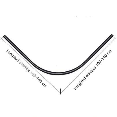 1 pieza Barra de cortina de ducha curva retráctil (para baño), instalación sin perforación, adecuada para baño, tienda de ropa, espacio privado (cortina no incluida) Accesorios de baño