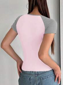 Women's Summer Solid Knitted Square Neck Sexy Slim Fit Y2K Cropped Waist T-Shirt