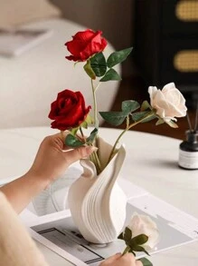 1pc 创意陶瓷花瓶带储水旋转美学装饰高端客厅玄关桌面干花摆件酒店装饰家居装饰 - 彩色 - 查看 3