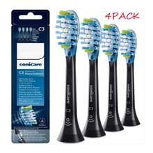 4 PCS- Philps Soni.Care C3 Diamond Clean - Electric Toothbrush Heads - Black - Black - View 6