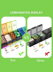 1pc Travel Pill Box Extra Large Pill Organizer 2 Times A Day, Weekly XL AM PM Pill Case, 7 Day Pill Box Twice A Day, Oversized Daily Medicine Organizer For Vitamins, Big Pill Container, Medication Dispenser (Rainbow)-Perfect For Organizing Medication On The Go Upper And Lower Pill Boxes For 14 Days, Travel Size