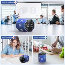 Đồng hồ hẹn giờ Pomodoro Llano Ticktime Octagon, Đồng hồ hẹn giờ khối năng suất để bàn, Đồng hồ hẹn giờ ADHD, Pomodoro tùy chỉnh, Tạm dừng & Tiếp tục, Tắt tiếng, Rung & Cảnh báo âm thanh có thể điều chỉnh, 3/5/10/15/30/45/60 M/Xám đậm - Màu xám đen - Xem 8