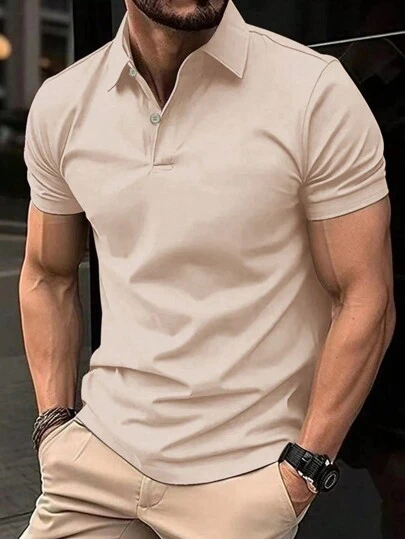 Men's Solid Color Casual/Business Polo Shirt, Short Sleeve, Summer