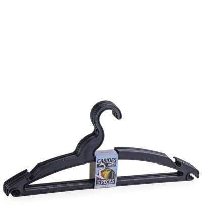 Kit 10 Cabides Preto Reforçado Resistente Varal Roupa
