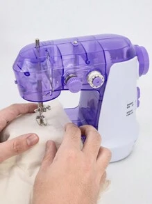 Household Portable Electric Manual Multifunctional Transparent Shell Mini Sewing Machine - Purple - View 2