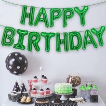Red &Green Happy Birthday Latex Balloons - 16 Inch Happy Birthday Banner, 1000 Pcs Artificial Silk Rose Petals For Emerald Green Birthday Decorations St. Patrick's Day Decoration Wedding Party Valentine's Day Decor