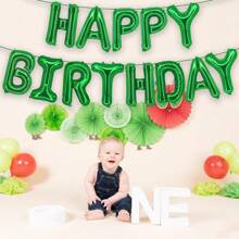 Red &Green Happy Birthday Latex Balloons - 16 Inch Happy Birthday Banner, 1000 Pcs Artificial Silk Rose Petals For Emerald Green Birthday Decorations St. Patrick's Day Decoration Wedding Party Valentine's Day Decor