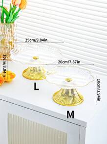 1pc Gold Edge Tray, Snack & Jewelry Storage Box, Dessert Display Stand, Elegant Cake Stand, Living Room Home Decor - Mother's Day Party, Spring Graduation School Season Decoration