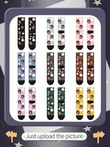 1 Đôi tất dài đến bắp chân in hình mặt người theo chủ đề Giáng sinh, tất đôi unisex, in ảnh cá nhân hóa, tất đôi vui nhộn, thoải mái và thoáng khí, thiết kế hoạt hình sáng tạo, lựa chọn quà tặng ngày lễ hoàn hảo, độc đáo, tùy chỉnh, cá nhân hóa, món quà lý tưởng cho anh ấy/cô ấy, bạn trai, bạn gái, gia đình, bạn bè, ông bà. - Nhiều màu - Xem 5