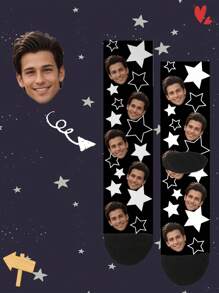 1 Đôi tất dài đến bắp chân in hình mặt người theo chủ đề Giáng sinh, tất đôi unisex, in ảnh cá nhân hóa, tất đôi vui nhộn, thoải mái và thoáng khí, thiết kế hoạt hình sáng tạo, lựa chọn quà tặng ngày lễ hoàn hảo, độc đáo, tùy chỉnh, cá nhân hóa, món quà lý tưởng cho anh ấy/cô ấy, bạn trai, bạn gái, gia đình, bạn bè, ông bà. - Nhiều màu - Xem 3