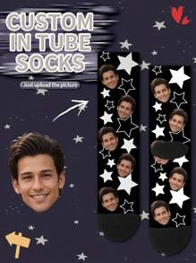 1 Đôi tất dài đến bắp chân in hình mặt người theo chủ đề Giáng sinh, tất đôi unisex, in ảnh cá nhân hóa, tất đôi vui nhộn, thoải mái và thoáng khí, thiết kế hoạt hình sáng tạo, lựa chọn quà tặng ngày lễ hoàn hảo, độc đáo, tùy chỉnh, cá nhân hóa, món quà lý tưởng cho anh ấy/cô ấy, bạn trai, bạn gái, gia đình, bạn bè, ông bà. - Nhiều màu - Xem 2