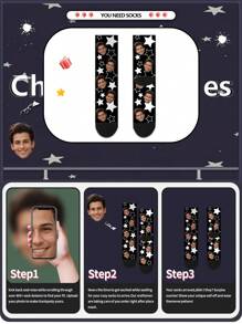 1 Đôi tất dài đến bắp chân in hình mặt người theo chủ đề Giáng sinh, tất đôi unisex, in ảnh cá nhân hóa, tất đôi vui nhộn, thoải mái và thoáng khí, thiết kế hoạt hình sáng tạo, lựa chọn quà tặng ngày lễ hoàn hảo, độc đáo, tùy chỉnh, cá nhân hóa, món quà lý tưởng cho anh ấy/cô ấy, bạn trai, bạn gái, gia đình, bạn bè, ông bà. - Nhiều màu - Xem 4