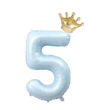 2 quả bóng bay lá kim loại hình số 0-9 + vương miện 40 inch dùng để trang trí sinh nhật, kỷ niệm, tiệc tùng - Màu xanh nhạt - Xem 4