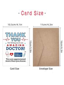 Appreciation Doctor Thank You Card With Envelope - Perfect For Medical Staff & Hero Doctors Heartfelt Message Of Gratitude - Multicolor - View 5