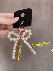 Sweet Faux Pearl Bow Charm Decorative Keychain/Handbag Accessory Bows Valentines