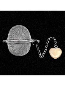Crystal Agate Stone Heart Shaped Tea Infuser, 304 Stainless Steel Tea Strainer, Practical Kitchen Tool - Nhiều màu - Xem 16