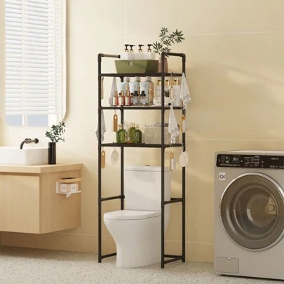 Estante de almacenamiento de inodoro de baño de tres pisos Toallero Mueble Organizador Baño Rack Estante Sanitario Estante De Almacenamiento Sobre El Vater Inodoro o Lavadora, Organizador De Baño De 3 Niveles 155cm Altura, Estantes De Baño Multifuncionales, Estante Independiente Para Ahorrar Espacio Para El Inodoro, Accesorios De Baño Organizador De Suministros De Baño Y Artículos Diversos, Organización Del Hogar, Accesorios De Baño