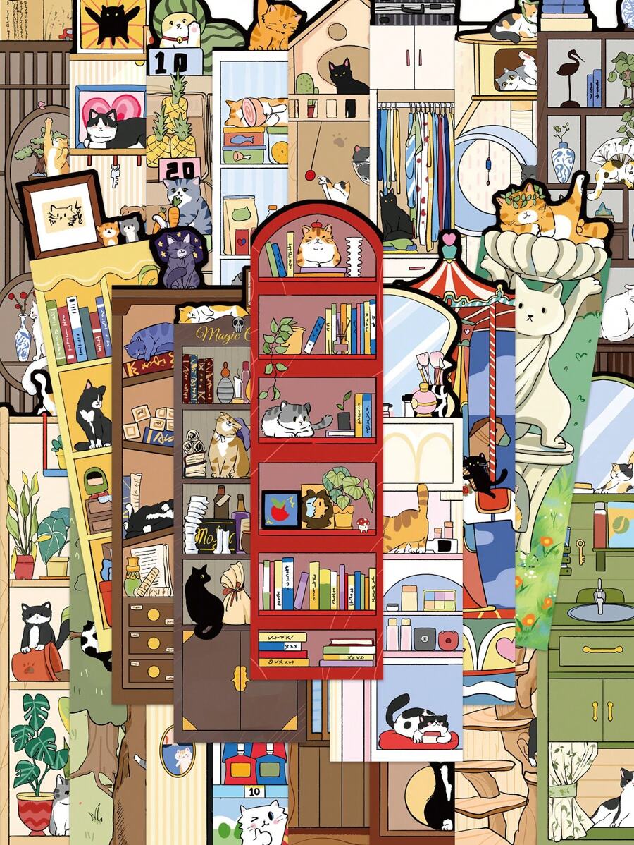 30 cái/bộ Mèo hoạt hình dễ thương Cuộc sống hàng ngày Đánh dấu trang giấy DIY Câu lạc bộ sách Quà tặng cho người đọc Đánh dấu trang Thư viện Văn phòng Đánh dấu trang, Đồ dùng học tập, Quay lại trường - Nhiều màu - Xem 1