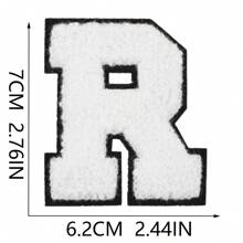 7CM, 1 buc, 26 buc, patch albastru, patch negru, patch roz, patch alb și negru, 26 litere albastre englezești A-Z, patch la modă cu litere mai strălucitoare, cusut DIY pentru a exprima dragostea, decorațiuni unice pentru îmbrăcăminte, pantaloni, pălării, blugi, portofel etc. - alb negru - Vizualizare 17