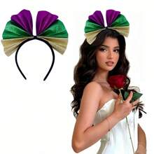1 pieza Diadema vibrante de estilo carnaval brasileño, tocado morado verde dorado para el Mardi Gras, San Valentín - Multicolor - Ver 1