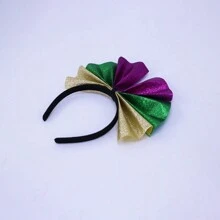 1 pieza Diadema vibrante de estilo carnaval brasileño, tocado morado verde dorado para el Mardi Gras, San Valentín - Multicolor - Ver 3