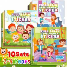 10/20 buc cărți cu stickere de desene animate, stickere distractive pentru activități de călătorie care pot fi lipite în mod repetat, inclusiv subiecte precum raționamentul matematic și memoria, cadouri perfecte de ziua de naștere pentru copii, jucării de Paște, jocuri, stickere, cadouri decorative de Halloween și Crăciun, înapoi la școală