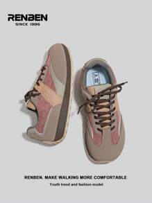 RENBEN 1 Pair Women's Retro Style Vulcanized Shoes, 2024 New Casual Versatile Athletic Gump Shoes For Autumn/Winter