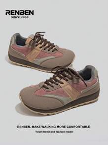 RENBEN 1 Pair Women's Retro Style Vulcanized Shoes, 2024 New Casual Versatile Athletic Gump Shoes For Autumn/Winter