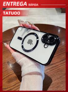 1 Peça Capa de Celular Chapeamento Com Proteção na Câmera, Estojo Transparente TPU Ultrafino Induzido Magneticamente, Compatível Com iPhone16e/16/16Pro/16Plus/16ProMax/15ProMax/15/14/13/12/11