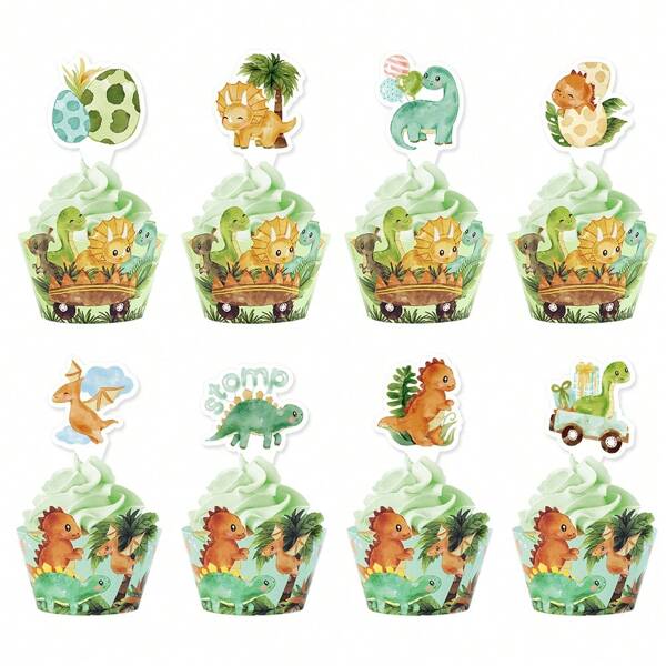 16 pezzi Decorazioni per cupcake con animali della giungla, involucri per cupcake, decorazioni per torta con simpatici leoni e scimmie per feste di compleanno a tema animali, decorazioni per torte di feste "Wild One", regali di compleanno, bomboniere, Natale