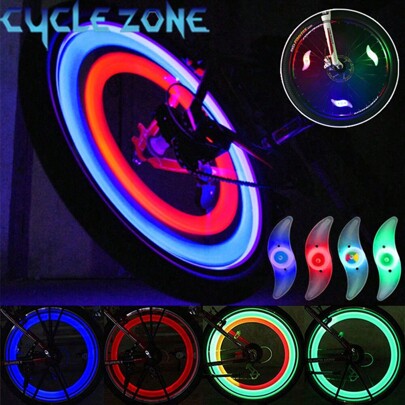 4/2/1pc Bicycle Spoke Light, Silicone S-Shaped Windmill 7-Color Bike Wheel Light