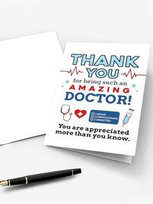 Appreciation Doctor Thank You Card With Envelope - Perfect For Medical Staff & Hero Doctors Heartfelt Message Of Gratitude - Multicolor - View 10