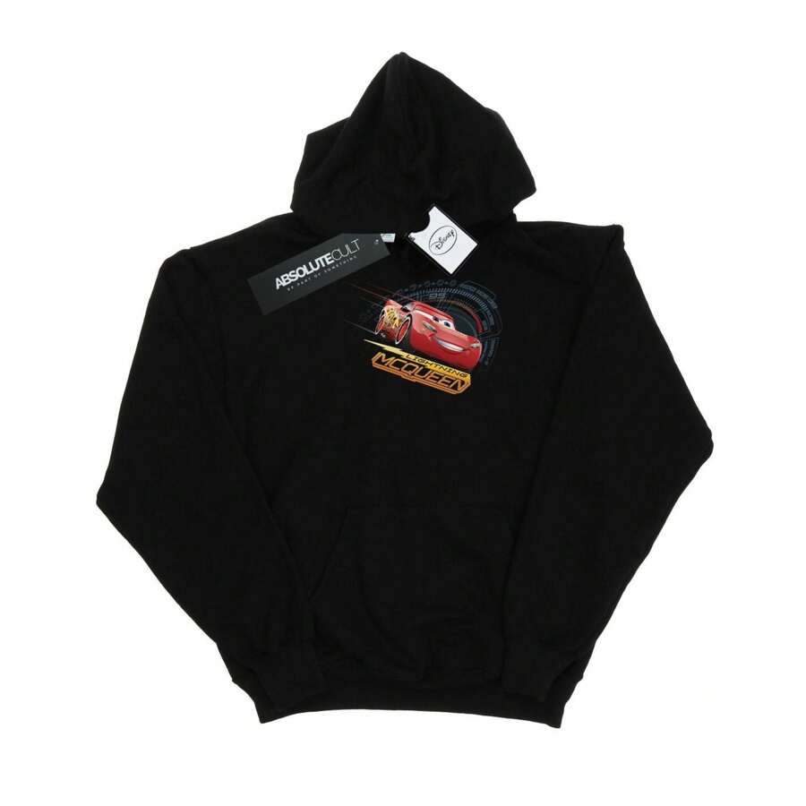 Disney Mens Cars  Hoodie (Black) - 153gsm 50% Cotton/50% Polyester - Black - View 1