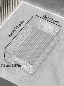 1 pieza Organizador de cosméticos transparente de lujo, caja de almacenamiento apilable para maquillaje, cuidado de la piel, lápiz labial, mascarillas de escritorio, de plástico acrílico, para vacaciones, playa, baño, colección de dormitorio, gran capacidad