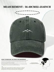 1 Piece Mountain Pattern Printed Baseball Cap, Retro Fashion Distressed Hat, Unisex For All Seasons, Adjustable Size, Soft Top Fashionable Mountaineering Hat, Outdoor Outings, Mountain Climbing, Daily Wear, Perfect Gift