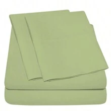 Luxurious Ultra Soft 4-Piece Bamboo Fiber Bed Sheet Set With Deep Pockets - Full Size - Sage - View 3