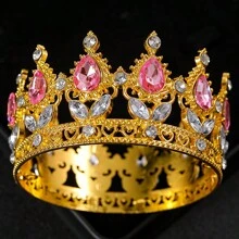 1 pezzo Tiara e corona in cristallo per donna, diadema con strass per festa, ballo, nozze, accessori per capelli, gioielli, corona, tiara, regalo - Multicolore - Visualizzare 7
