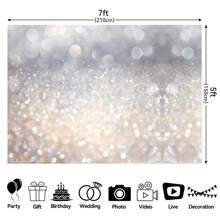 Fotografía de fondos flotantes de plata y blanco para fiestas, regalos, cumpleaños, bodas, fotos, videos, eventos en vivo y decoraciones - Multicolor - Ver 2